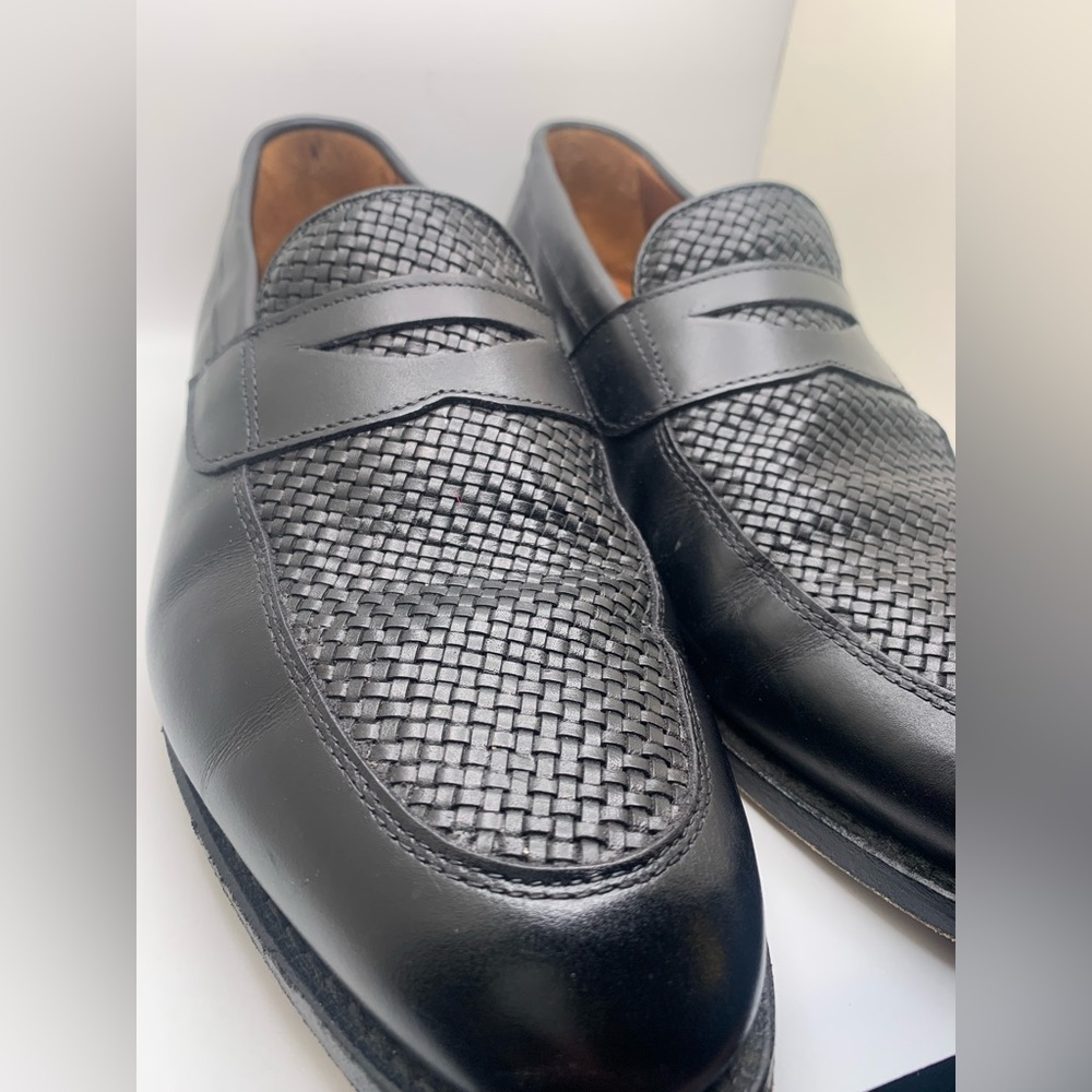 Allen Edmonds Black Woven Leather Loafers